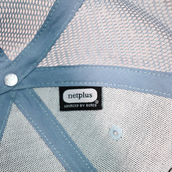 Patagonia Blue Logo Ridge LoPro Snapback Trucker Hat Netplus Recycled Fish Net - Picture 8 of 8
